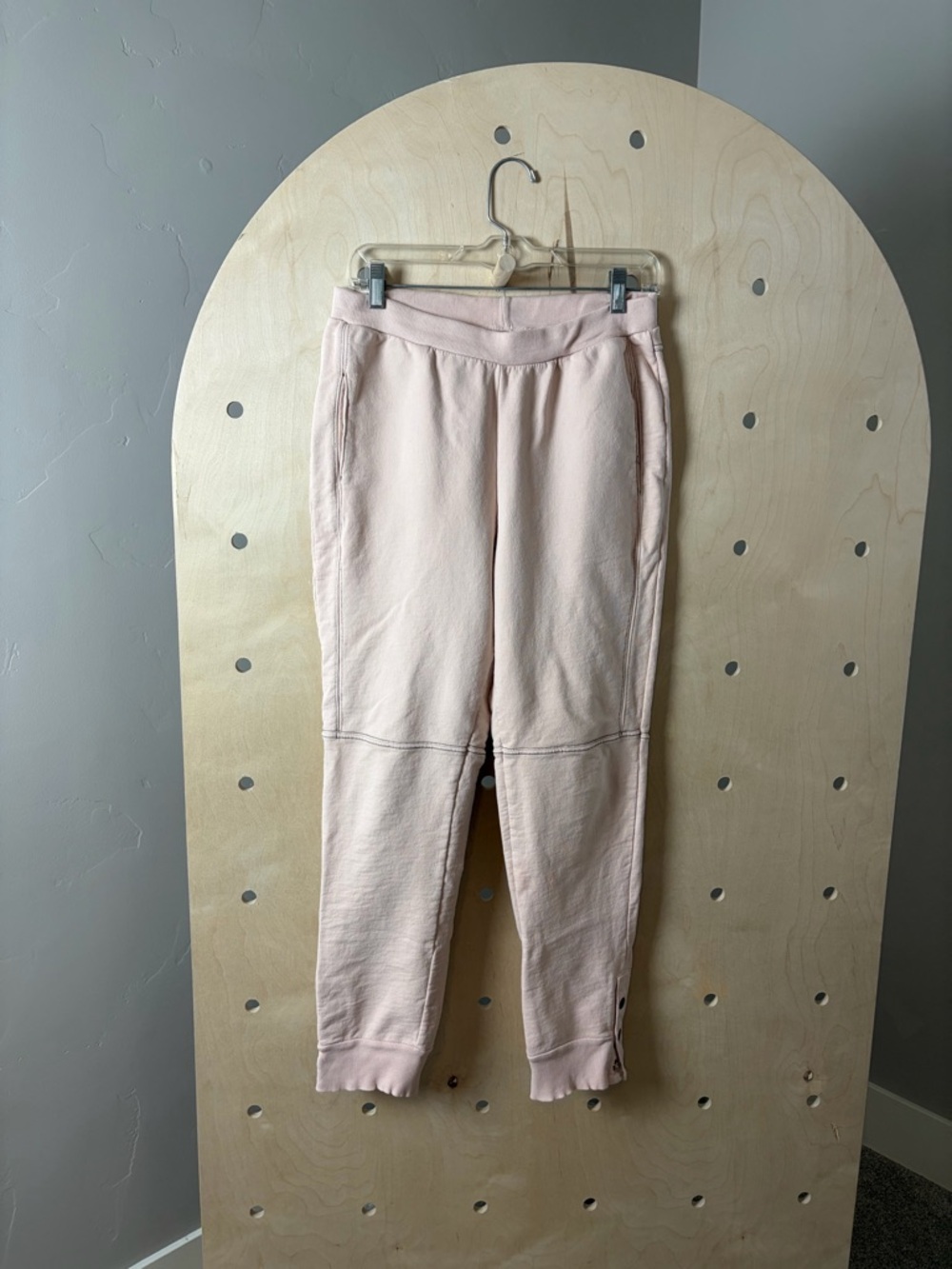 Soft Surroundings Women's Light Pink Jogger Pants Snap Button Bottom Medium - Picture 2 of 8